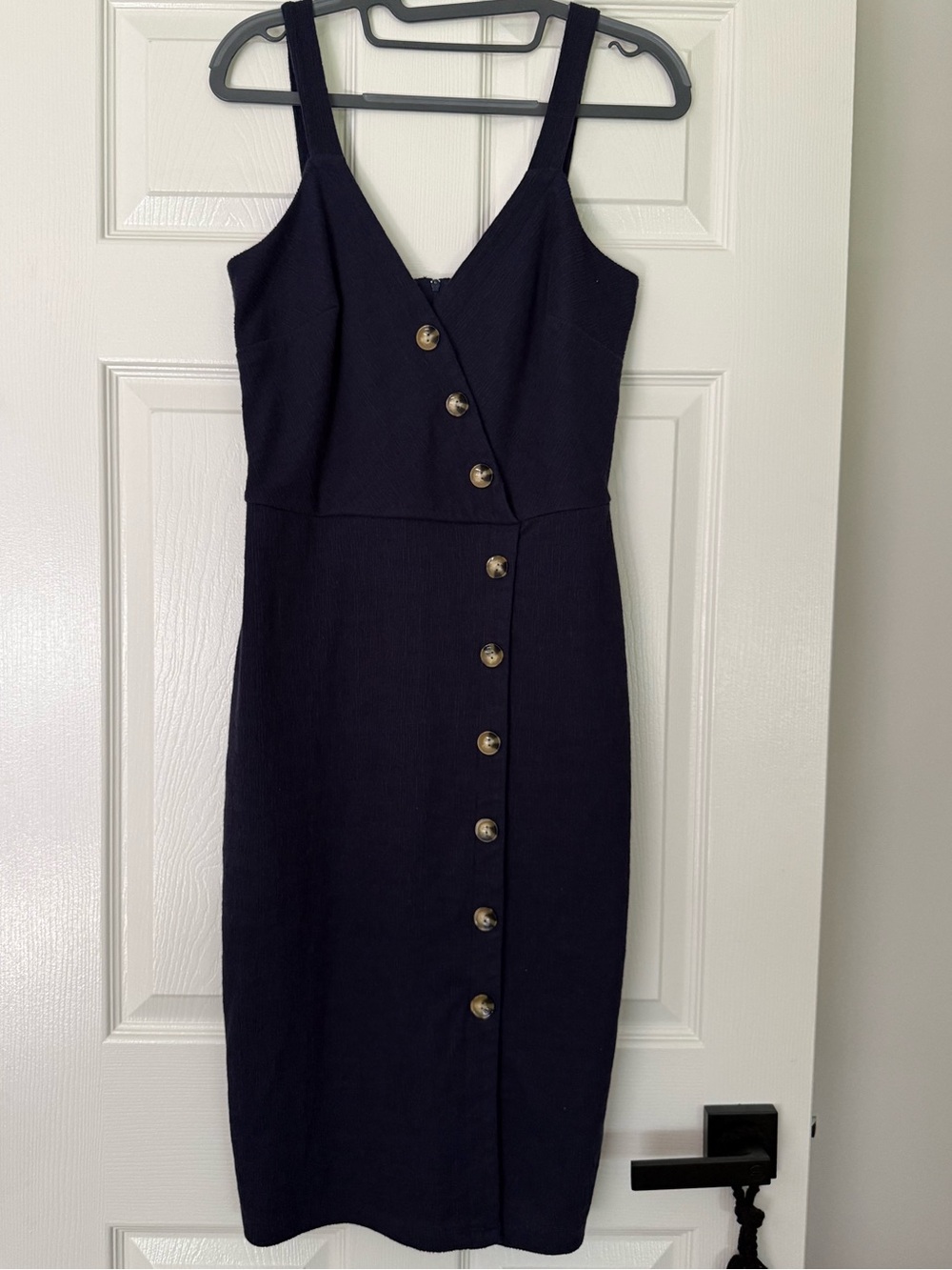 BCX Juniors sz 9 NWOT Navy Button-Front Sleeveless Midi Dress